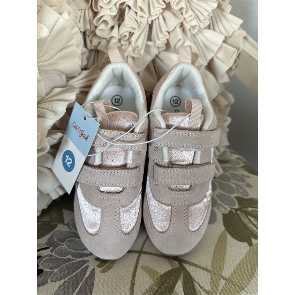Girls Size 12 Cat And Jack Pink Retro Sneakers New with Tags